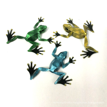 Metal 3D Frog Wall Decoration for Home and Garden